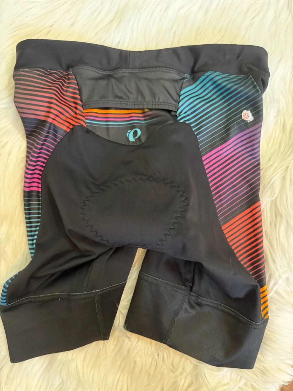 Pearl Izumi Cycling Shorts Women #13211806 Black W/ Stripes Size Medium Bicycle